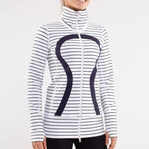 Lululemon In Stride Jacket In Quiet Stripe White US 8​​